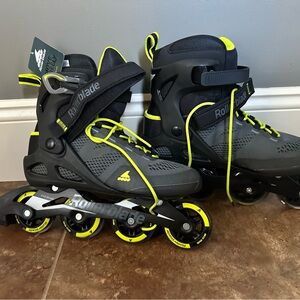 Rollerblade Black and Neon Green Inline Skates